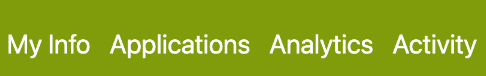 CSP navigation links: My Info, Applications, Analytics and Activity.